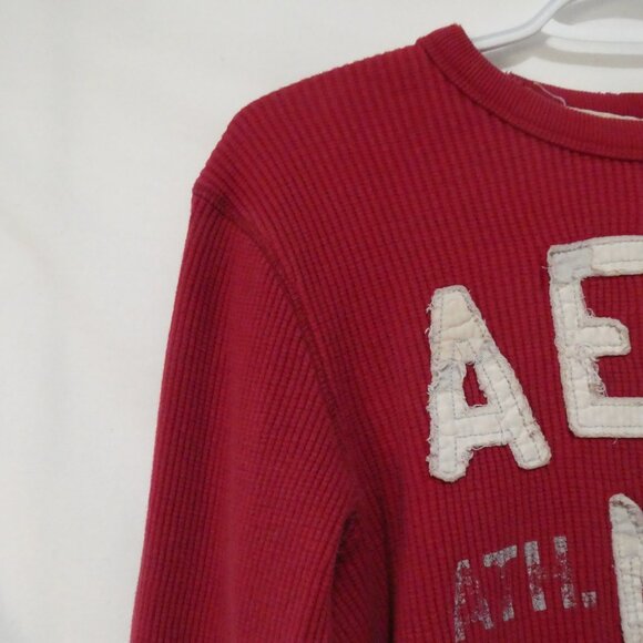 AEROPOSTALE | medium | Red Thermal Shirt | Bold Aero NY ATH DIV Front - Picture 3 of 16